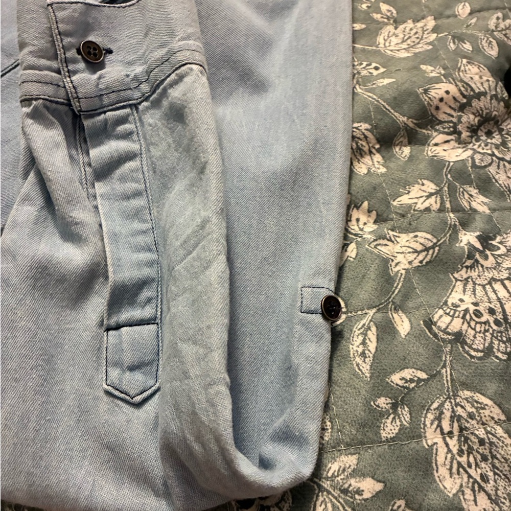 Light Blue Lace-Up Denim Dress (M) Tag Is Not Readable Newly Dry Cleaned - Picture 2 of 6